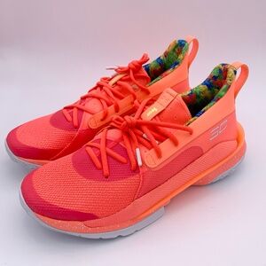 Under Armour UA Curry 7 Sour Patch Kids Peach Plasma Beta Men's Size 11 & 12.5